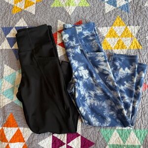 Gap Teen Black and Blue Tie-Dye Capri Legging Duo